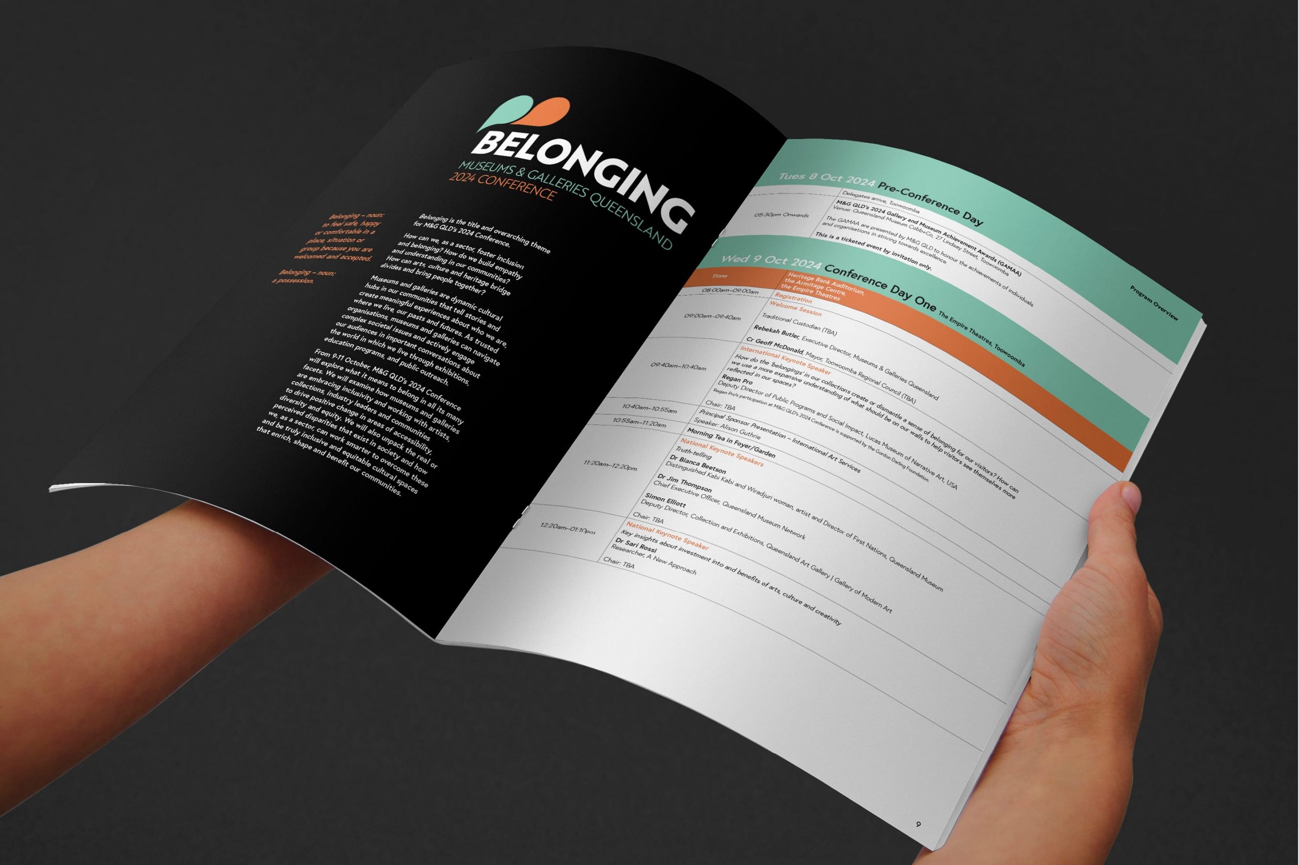 Belonging Conference Branding for Museums and Art Galleries Queensland